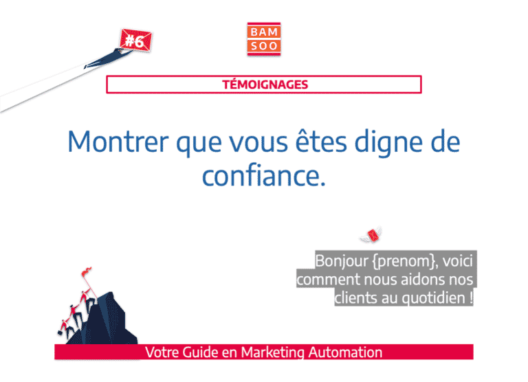 Marketing Automation : Bases simplifiées d'un onboarding B2B efficace - Ajoutez des témoignages