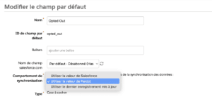 Pardot - Valeur du champ Opted Out